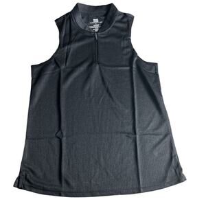 Three Sixty Six Women's Sleeveless Golf Polo Shirt Size Small Black